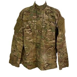 Camo Army Military Jacket. Size Medium Long.